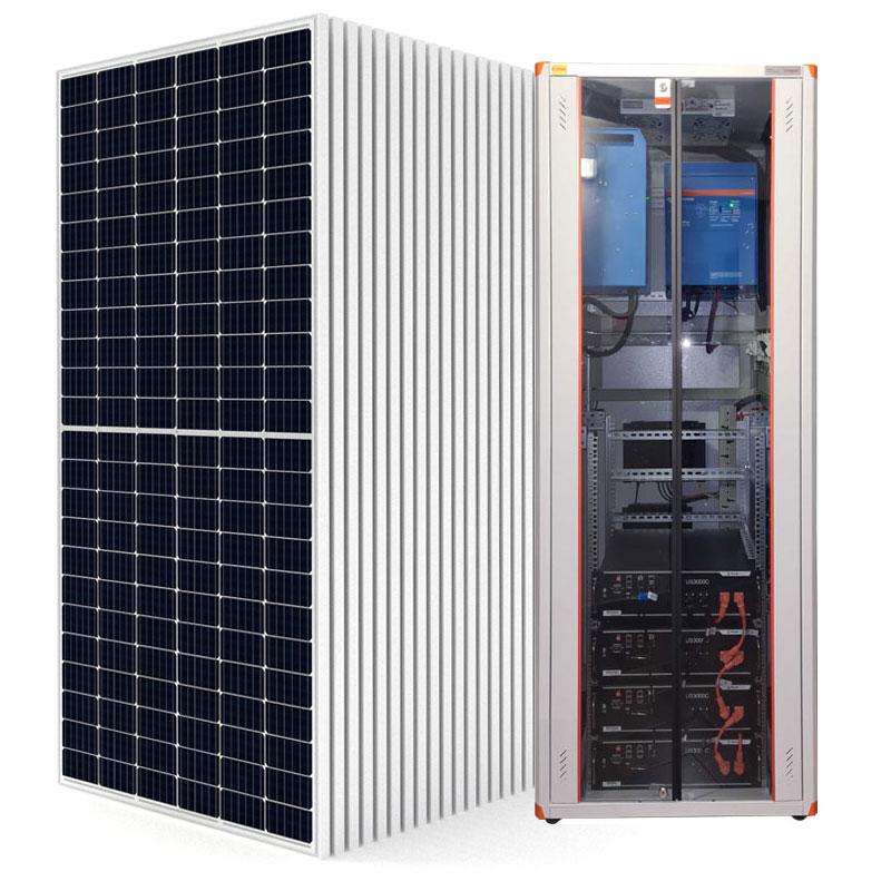 RACK 3-fázový predpripravený hybridný solárny systém Victron 48V 5000VA 9,1kWp 18kWh