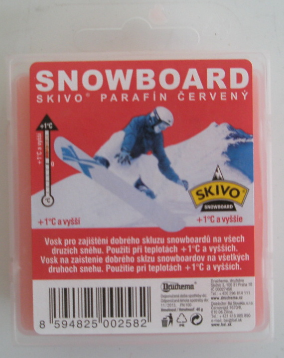 Vosk snowboard SKIVO červený nad 0 °C